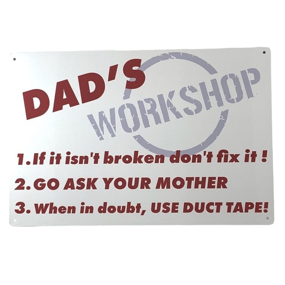 Metal Sign Dad’s Workshop Wall Plaque Retro Decor Man Cave Garage Gift Rectangle - Picture 2 of 11